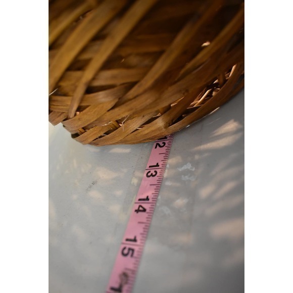 Beautiful Handwoven Willow Basket 12" long x 6" deep x 16" handle Height - Picture 5 of 6